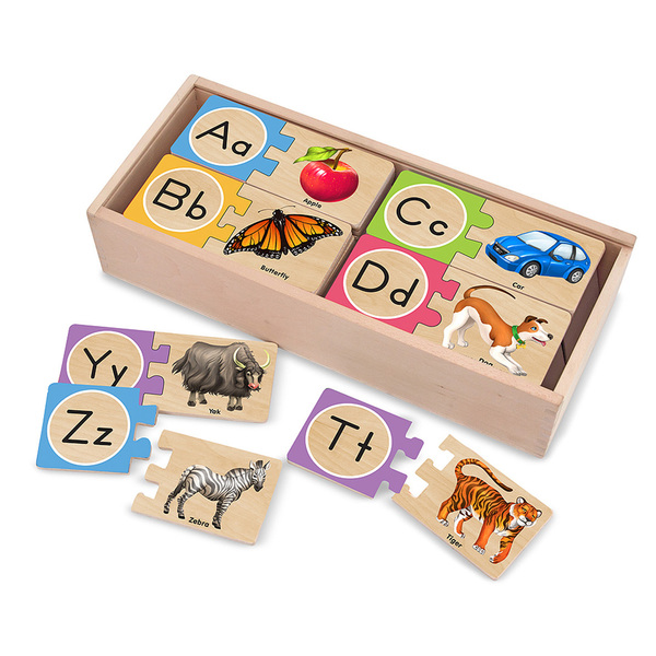 Melissa & Doug Self-Correcting Wooden Alphabet Letter Puzzles 2541